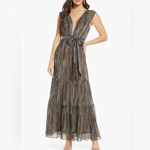 NWT Women’s Metallic High Waist Gown size Medium Nordstrom